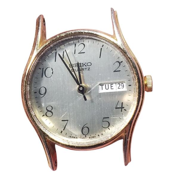 Vintage SEIKO 7N83 Ladies Watch Fresh Battery No Band - Picture 1 of 8